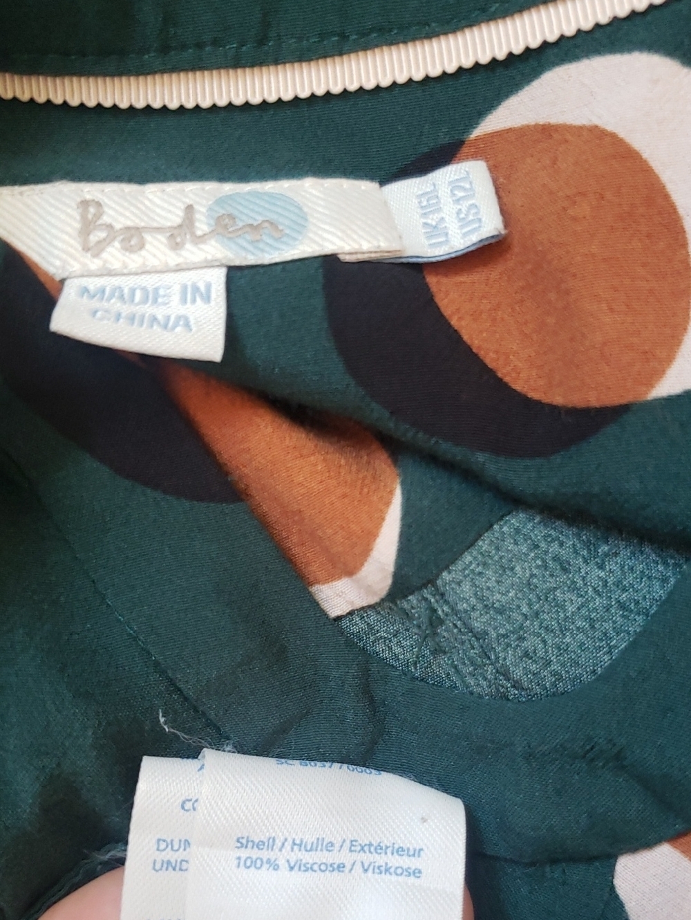 Boden Green Polka Dot V-Neck Women's Dress 12 L US SIZE - Picture 5 of 5
